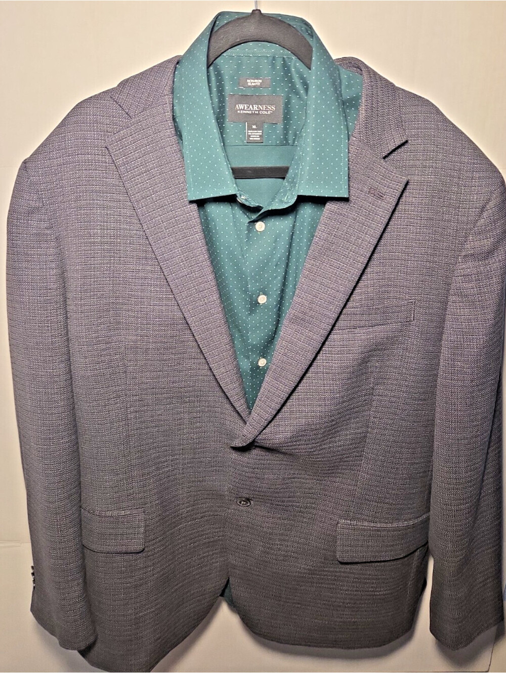 AWEARNESS Kenneth Cole Blazer Shirt Bundle Mens XL Gray Green Outfit
